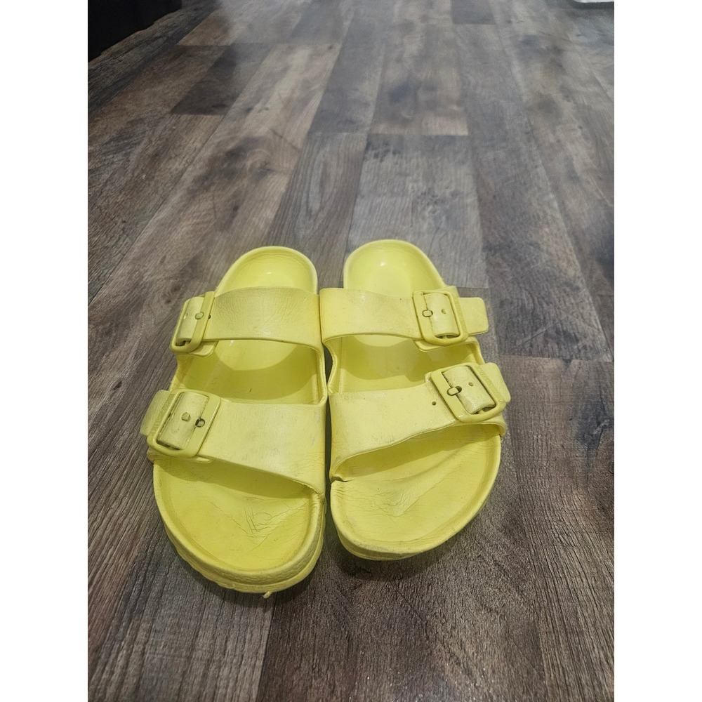 Birkenstock Arizona EVA Yellow Waterproof Two Strap Slide Sandals Womens